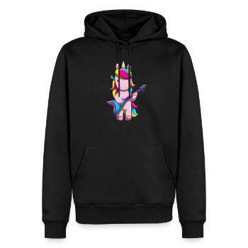 Einhorn E-Gitarre Girl Band Rock Pferd Sängerin - Männer Premium Bio Hoodie - Schwarz - Vorne - Nico (187cm)
