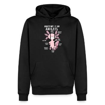 Anatomie du cadeau d'un enseignant Axolotl - Sweat à capuche Premium bio Homme - noir - Devant - Nico (187cm)