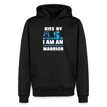 KISS MON CUL SPONDYLITE ANKYLOSANTE - Sweat à capuche Premium bio Homme - noir - Devant - Nico (187cm)