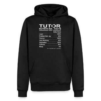Tutor Nutritional Facts - Männer Premium Bio Hoodie - Schwarz - Vorne - Nico (187cm)