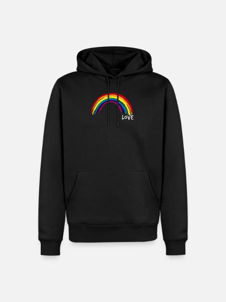 Love Rainbow - rainbow love - Men’s Premium Organic Hoodie - black