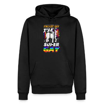 GAY Unicorn - Männer Premium Bio Hoodie - Schwarz - Vorne - Nico (187cm)
