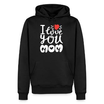 Fête des mères, fête des mères, amour, présent - Sweat à capuche Premium bio Homme - noir - Devant - Nico (187cm)