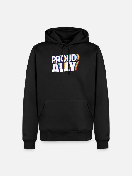 Proud Ally - Männer Premium Bio Hoodie - Schwarz