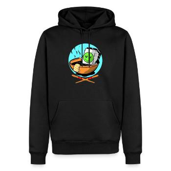 Sushi Go Riz Japon Tokyo Miso Nigiri Maki Udon - Sweat à capuche Premium bio Homme - noir - Devant - Nico (187cm)