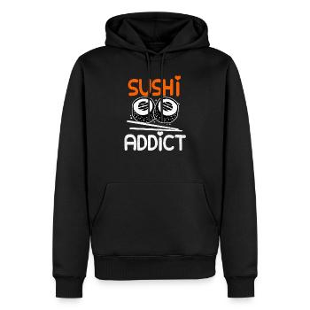 Sushi - Sweat à capuche Premium bio Homme - noir - Devant - Nico (187cm)