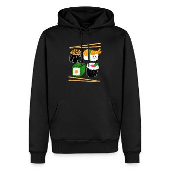 Sushi - Sweat à capuche Premium bio Homme - noir - Devant - Nico (187cm)