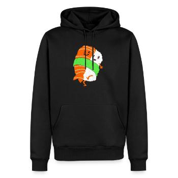 Sushi - Sweat à capuche Premium bio Homme - noir - Devant - Nico (187cm)