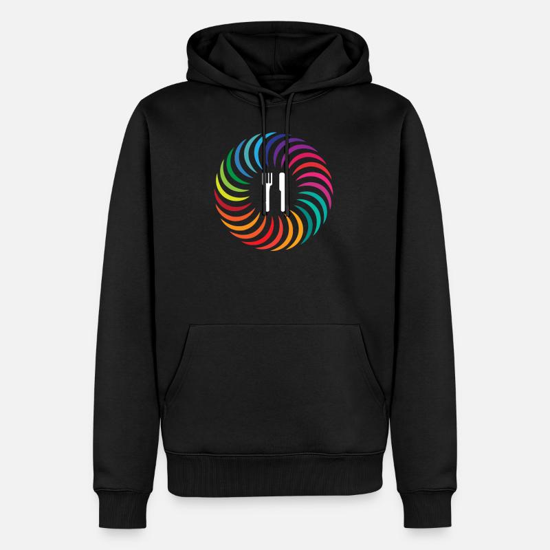 Couteau boomerang arc-en-ciel - Sweat à capuche Premium bio Homme - noir