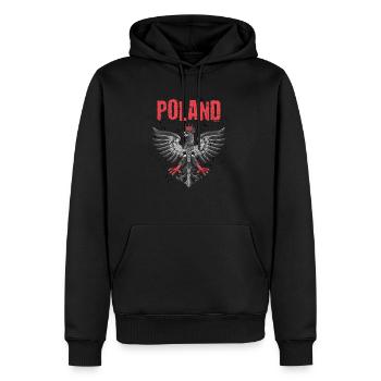 Pologne Pays Europe UE Eagle Euro Gift - Sweat à capuche Premium bio Homme - noir - Devant - Nico (187cm)