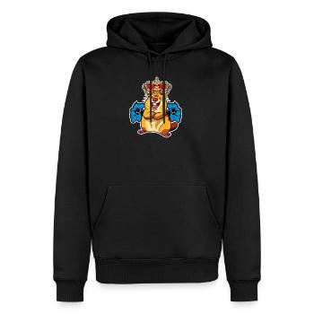 Gentiane Marmot King Couronne Alm Alpes Cadeau - Sweat à capuche Premium bio Homme - noir - Devant - Nico (187cm)