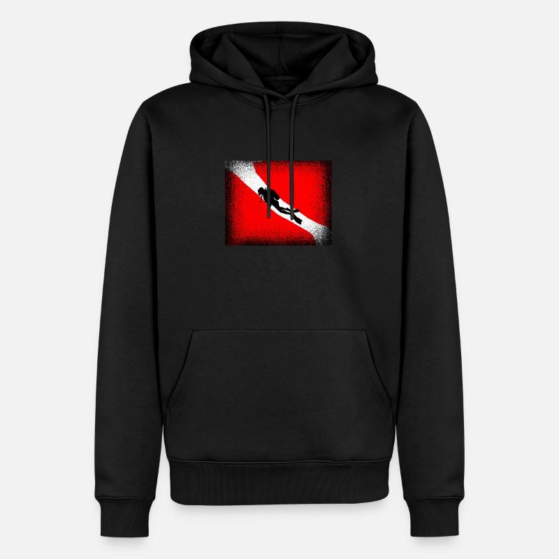 Plongée - Sweat à capuche Premium bio Homme - noir