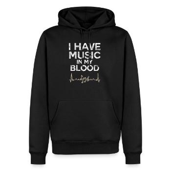 Rythme cardiaque musique - Sweat à capuche Premium bio Homme - noir - Devant - Nico (187cm)