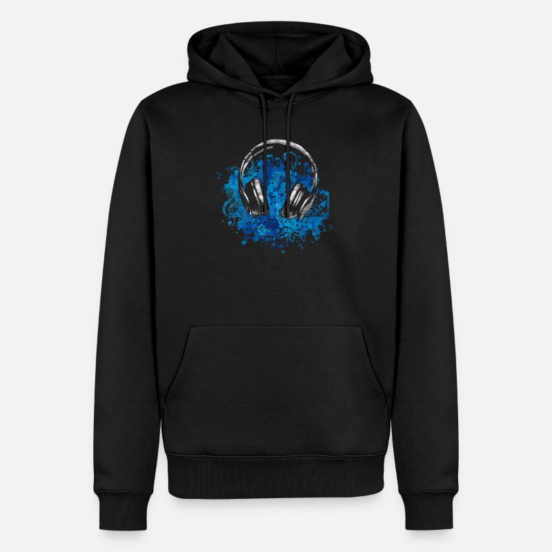 Musique casque - Sweat à capuche Premium bio Homme - noir