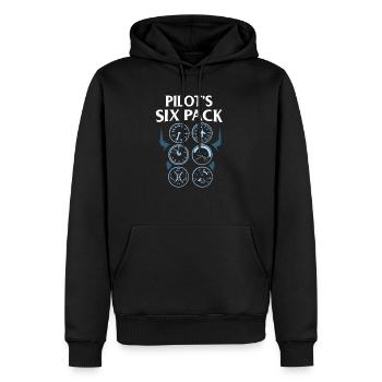 Six-pack pilote de ligne pilote pilote cadeau - Sweat à capuche Premium bio Homme - noir - Devant - Nico (187cm)
