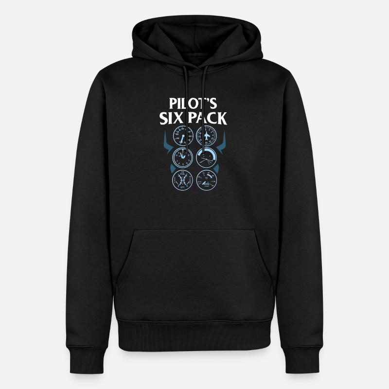 Sixpack Linienpilot Pilot Flugführer Geschenk - Männer Premium Bio Hoodie - Schwarz