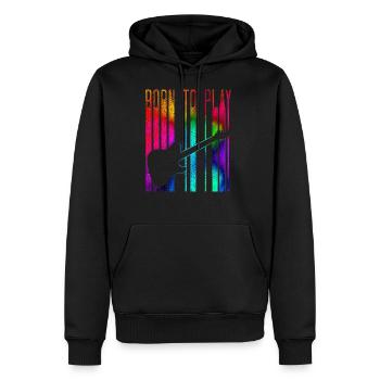 Gitarre - Männer Premium Bio Hoodie - Schwarz - Vorne - Nico (187cm)