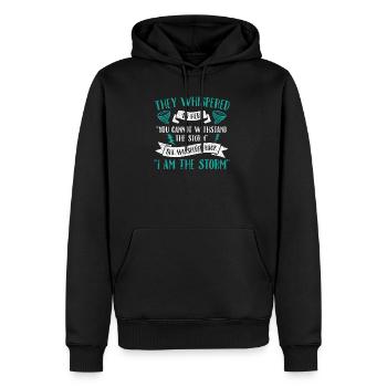 Feministin: Ich Bin Der Sturm! - Männer Premium Bio Hoodie - Schwarz - Vorne - Nico (187cm)
