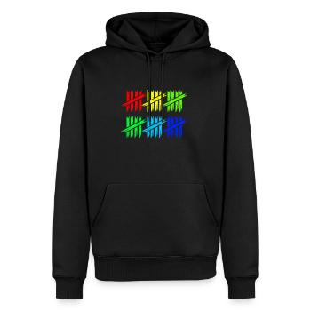 30 ans - Sweat à capuche Premium bio Homme - noir - Devant - Nico (187cm)