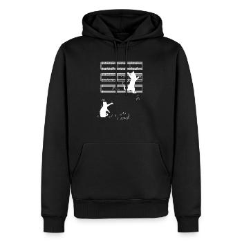 Katze Musik - Männer Premium Bio Hoodie - Schwarz - Vorne - Nico (187cm)