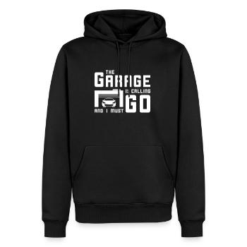 Tuning voiture Tuner PS V8 V6 Lawn - Sweat à capuche Premium bio Homme - noir - Devant - Nico (187cm)