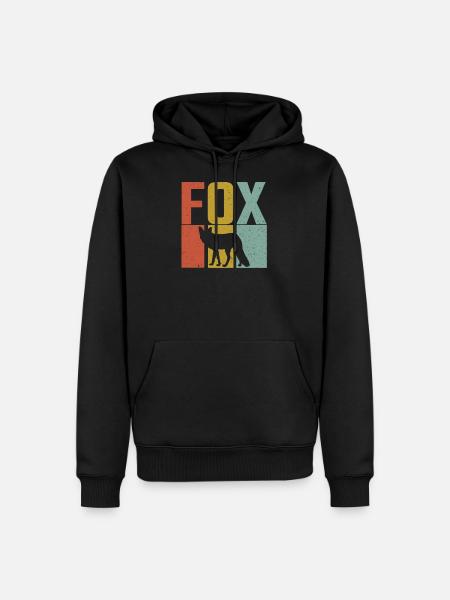 Fox Silhouette Retro Grunge - Men’s Premium Organic Hoodie - black