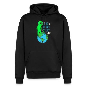 Aliens - Männer Premium Bio Hoodie - Schwarz - Vorne - Nico (187cm)