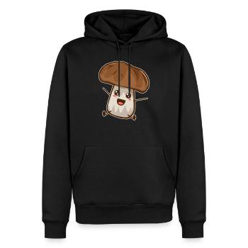 Pilz Cartoon Comic Chibi Zeichnung Anime Geschenk - Männer Premium Bio Hoodie - Schwarz - Vorne - Nico (187cm)