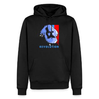 Communisme Lénine Marx Lutte des classes social - Sweat à capuche Premium bio Homme - noir - Devant - Nico (187cm)