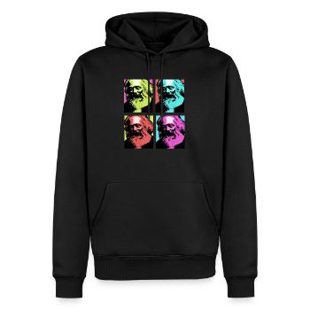 Communisme Lénine Marx Lutte des classes social - Sweat à capuche Premium bio Homme - noir - Devant - Nico (187cm)