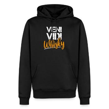 Chemise de déclaration drôle de whisky Veni Vidi Bourbon - Sweat à capuche Premium bio Homme - noir - Devant - Nico (187cm)