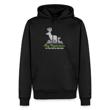 Hé chasseur de chasse végétarienne chasseur chasseur mangeur de viande - Sweat à capuche Premium bio Homme - noir - Devant - Nico (187cm)