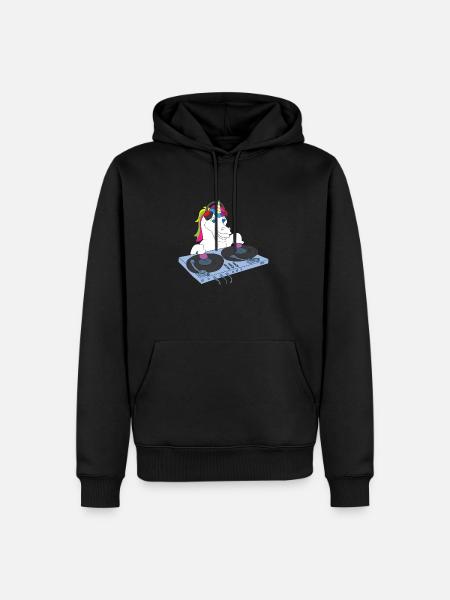 Toningenieur-Einhorn-DJ-Geschenk - Männer Premium Bio Hoodie - Schwarz