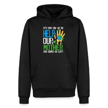 Tag der Erde - Männer Premium Bio Hoodie - Schwarz - Vorne - Nico (187cm)