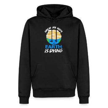 Jour de la Terre - Sweat à capuche Premium bio Homme - noir - Devant - Nico (187cm)