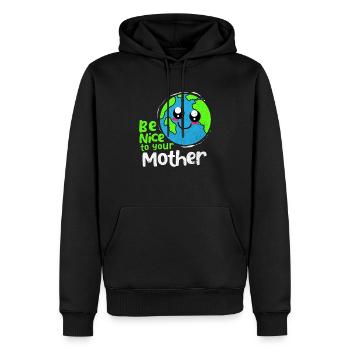 Jour de la Terre - Sweat à capuche Premium bio Homme - noir - Devant - Nico (187cm)