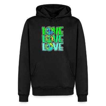 Jour de la Terre - Sweat à capuche Premium bio Homme - noir - Devant - Nico (187cm)