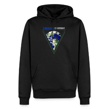 Changement climatique Earth Day Protection de l’environnement Bio Terre - Sweat à capuche Premium bio Homme - noir - Devant - Nico (187cm)