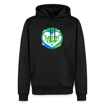 Changement climatique Earth Day Protection de l’environnement Bio Terre - Sweat à capuche Premium bio Homme - noir - Devant - Nico (187cm)