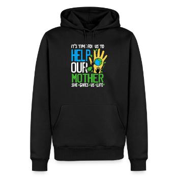 Changement climatique Earth Day Protection de l’environnement Bio Terre - Sweat à capuche Premium bio Homme - noir - Devant - Nico (187cm)