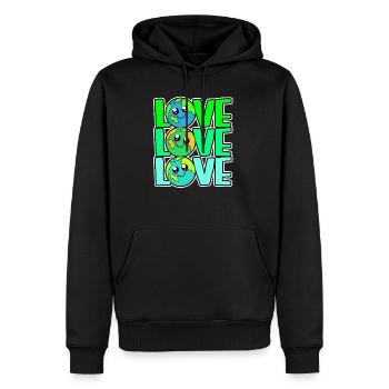 Changement climatique Earth Day Protection de l’environnement Bio Terre - Sweat à capuche Premium bio Homme - noir - Devant - Nico (187cm)