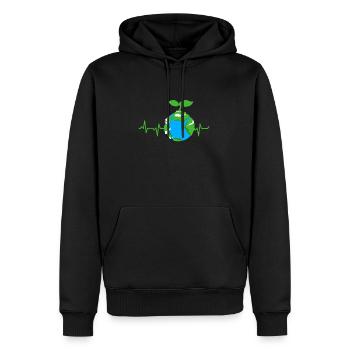 Changement climatique Earth Day Protection de l’environnement Bio Terre - Sweat à capuche Premium bio Homme - noir - Devant - Nico (187cm)