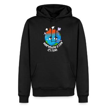 Changement climatique Earth Day Protection de l’environnement Bio Terre - Sweat à capuche Premium bio Homme - noir - Devant - Nico (187cm)