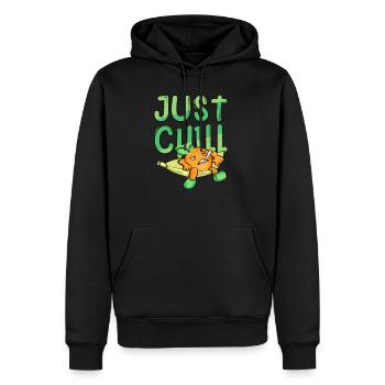 Snarling Orange Comic Joint Pothead Herbe Refroidissement - Sweat à capuche Premium bio Homme - noir - Devant - Nico (187cm)