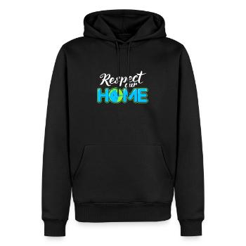 Changement climatique Earth Day Protection de l’environnement Bio Terre - Sweat à capuche Premium bio Homme - noir - Devant - Nico (187cm)
