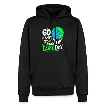 Changement climatique Earth Day Protection de l’environnement Bio Terre - Sweat à capuche Premium bio Homme - noir - Devant - Nico (187cm)