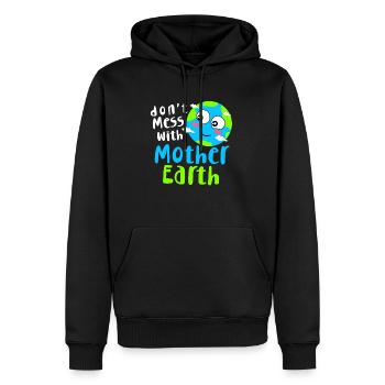 Changement climatique Earth Day Protection de l’environnement Bio Terre - Sweat à capuche Premium bio Homme - noir - Devant - Nico (187cm)