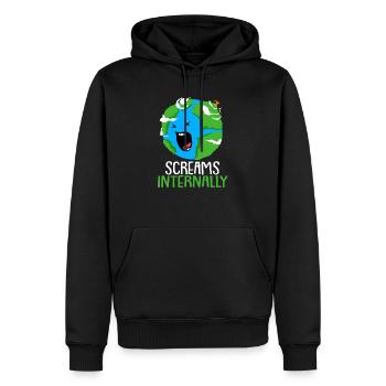 Changement climatique Earth Day Protection de l’environnement Bio Terre - Sweat à capuche Premium bio Homme - noir - Devant - Nico (187cm)