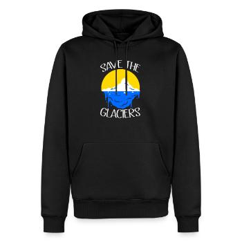 Changement climatique Earth Day Protection de l’environnement Bio Terre - Sweat à capuche Premium bio Homme - noir - Devant - Nico (187cm)