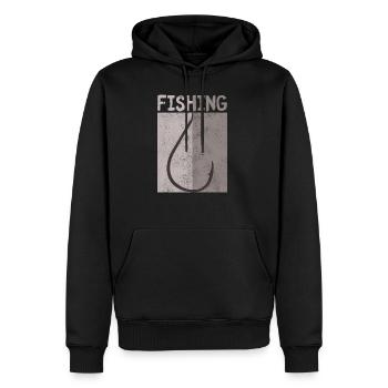 Angelhaken Angler Fischer Hobby Liebhaber Geschenk - Männer Premium Bio Hoodie - Schwarz - Vorne - Nico (187cm)